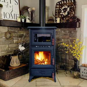 Colorful Cast Iron Wood Stove Pipe Set 3 Straight Pipes + 1 Elbow Pipe - TheCastingFire