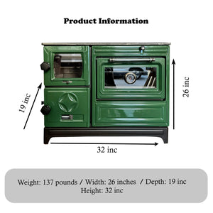 Green Cast Iron Wood Stove - CastingFire