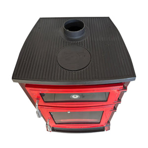 Red Cast Iron Stove - TheCastingFire