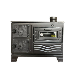 Durable Cast Baking Oven Cooker Oven by Burning Wood Black - CastingFire