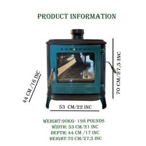 Mini Iron Cast Stove Blue - TheCastingFire